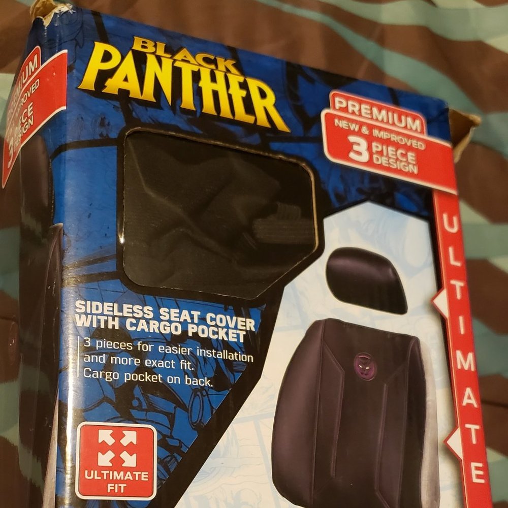BLACK PANTHER "3 piece" side less seat cover.